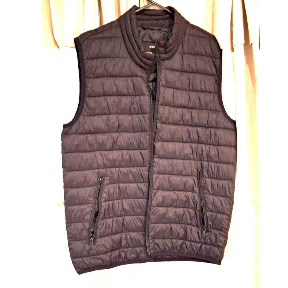 DKNY Black Quilted Puffer Vest Lightweight Mens Size S